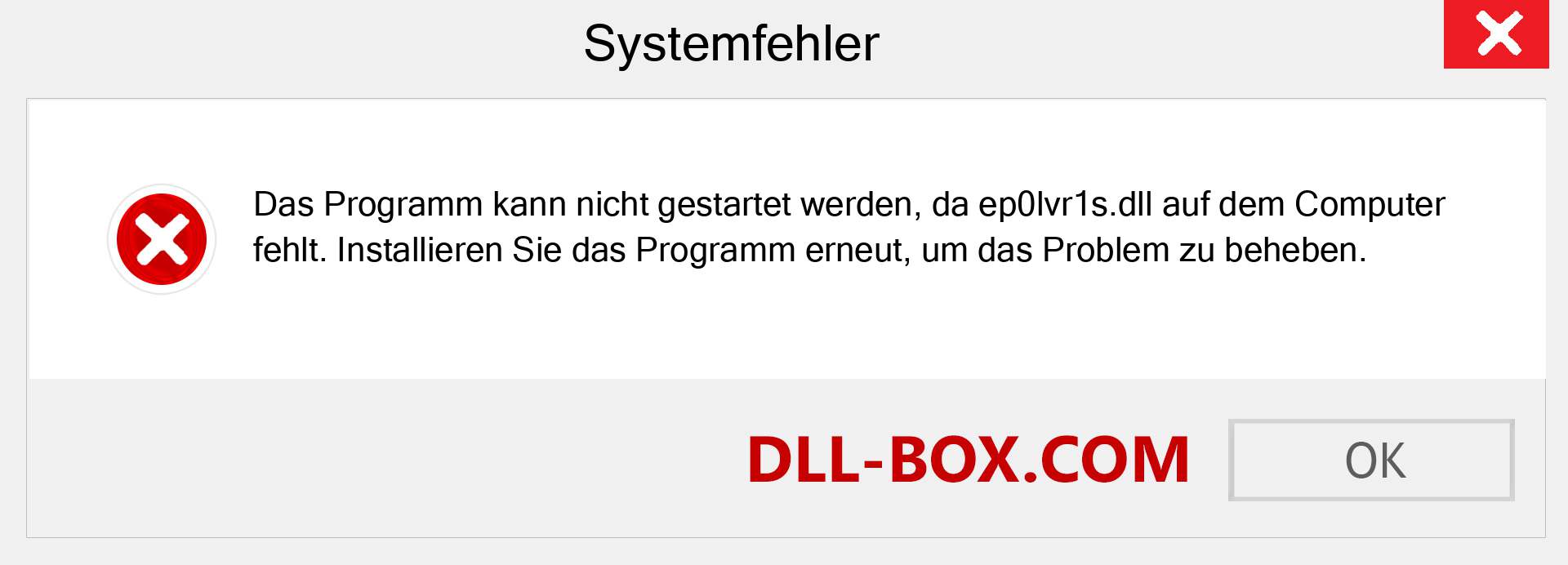 ep0lvr1s.dll-Datei fehlt?. Download für Windows 7, 8, 10 - Fix ep0lvr1s dll Missing Error unter Windows, Fotos, Bildern