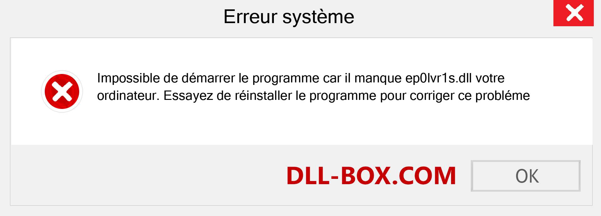 Le fichier ep0lvr1s.dll est manquant ?. Télécharger pour Windows 7, 8, 10 - Correction de l'erreur manquante ep0lvr1s dll sur Windows, photos, images